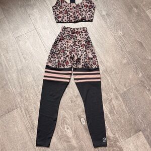 Bombshell Sportswear thigh high Leopard Print Sports Bra and Leggings